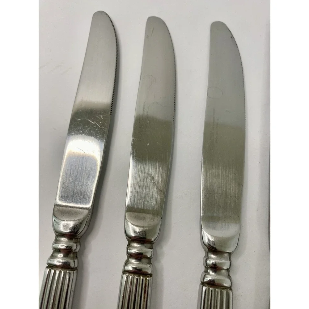 Hampton Silversmiths MONUMENT Ribbed 18/10 Dinner Knives Set Of 5 Knife